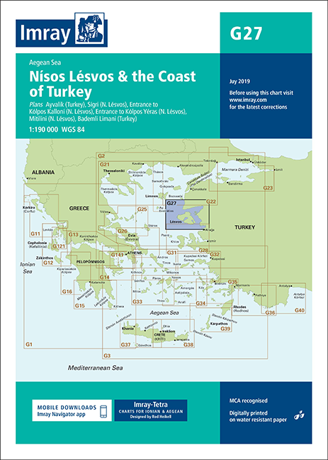 IMRAY CHART G27 Nísos Lésvos & the Coast of Turkey