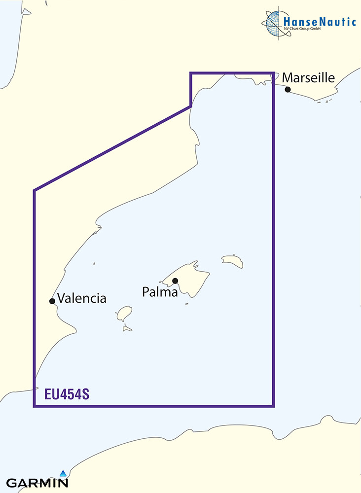 BlueChart Méditerranée - Baléares Nord-Est de l'Espagne (Barcelone et Valence) g3 Vision VEU454S