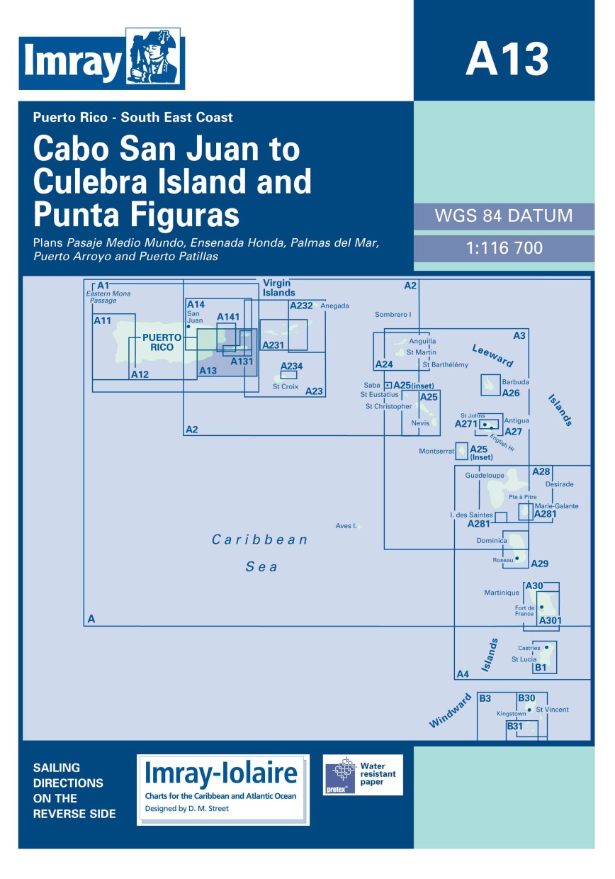 IMRAY CHART A13 Cabo San Juan to Culebra Is and Punta Figuras
