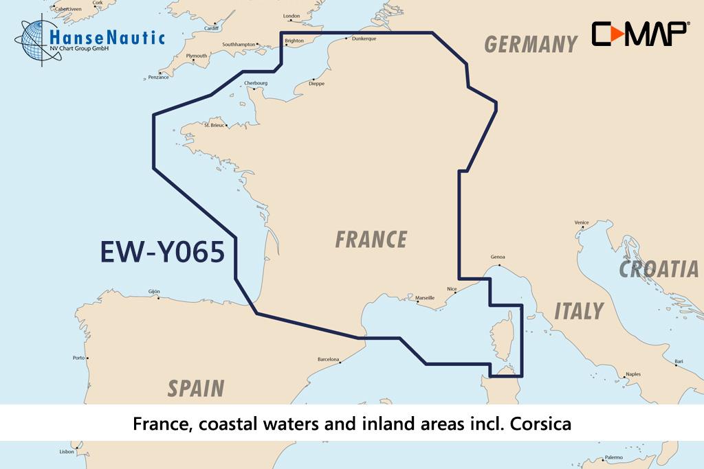 C-MAP Reveal La France, eaux côtières et intérieures avec la Corse EW-Y065